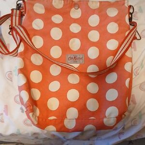 Cath Kidston Coral Polka Dot Shoulder Bag